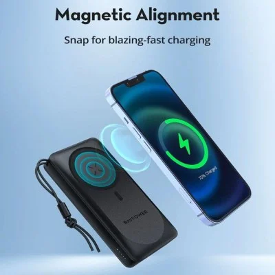 Ravpower Pioneer Power Bank 20000 Mah Magnetic Wireless 15W Type-C - Black